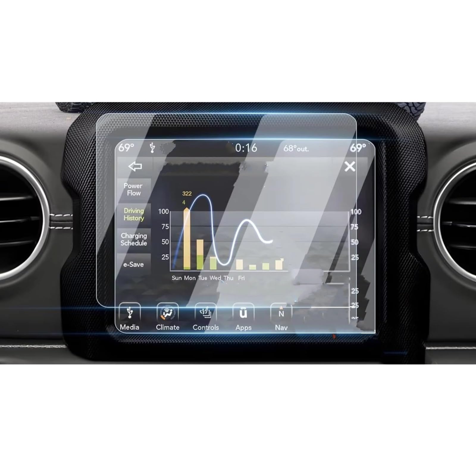 AXTAZS Kompatibel Mit Jeep Für Wrangler JL 2020 2021 2022, Auto-Navigation, Gehärtetes Glas, 8,4 Zoll, GPS-Displayschutzfolie Displayschutzfolien GPS von AXTAZS