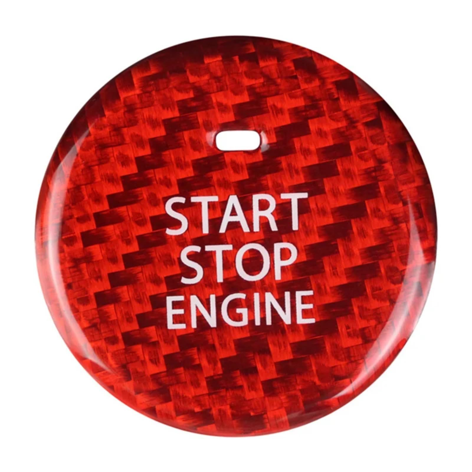AXTAZS Kompatibel Mit Mazda Für 3 Für CX-30 2020 2021 2022 2023 Kohlefaser-Motor-Start-Stopp-Tastenabdeckung Auto-Innenraum-Zündaufkleberverkleidung Auto Knopf Aufkleber Kit(Red) von AXTAZS