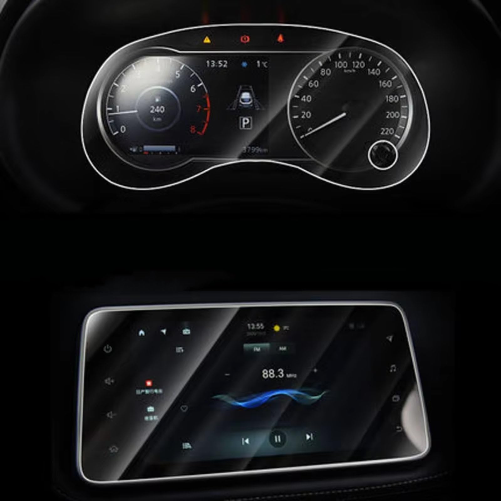 AXTAZS Kompatibel Mit Nissan Für Kicks 2017 2018 2019 2020, Gehärtetes Glas, Auto-Navigations-Displayschutz, LCD-Display, Kratzfest Displayschutzfolien GPS(for GPS) von AXTAZS