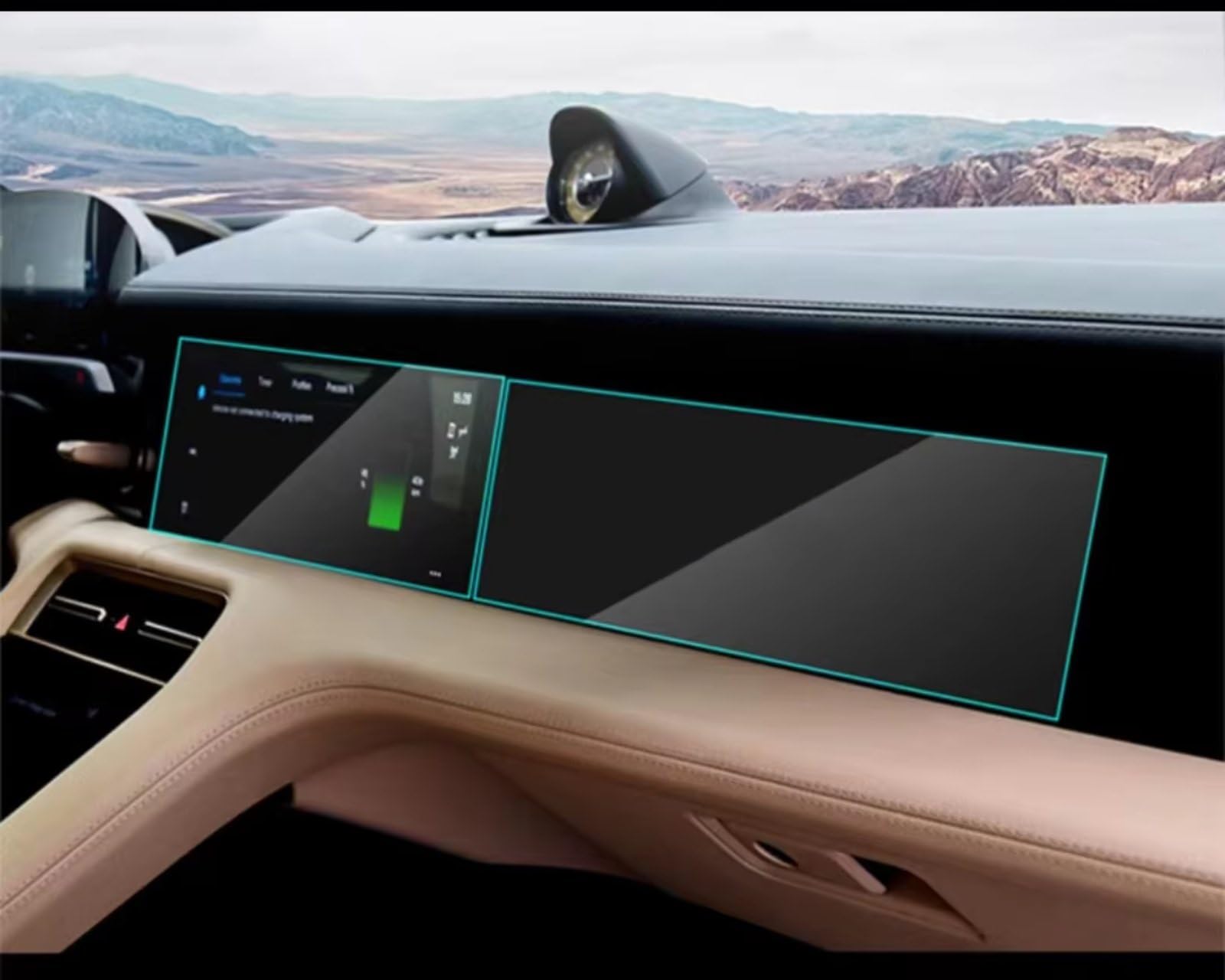 AXTAZS Kompatibel Mit Porsche Für Taycan 2020 2021 2022, Auto-LCD-GPS-Navigation, Gehärtetes Glas Und Armaturenbrett-Displayschutzfolie Displayschutzfolien GPS(Multimedia 2pcs) von AXTAZS