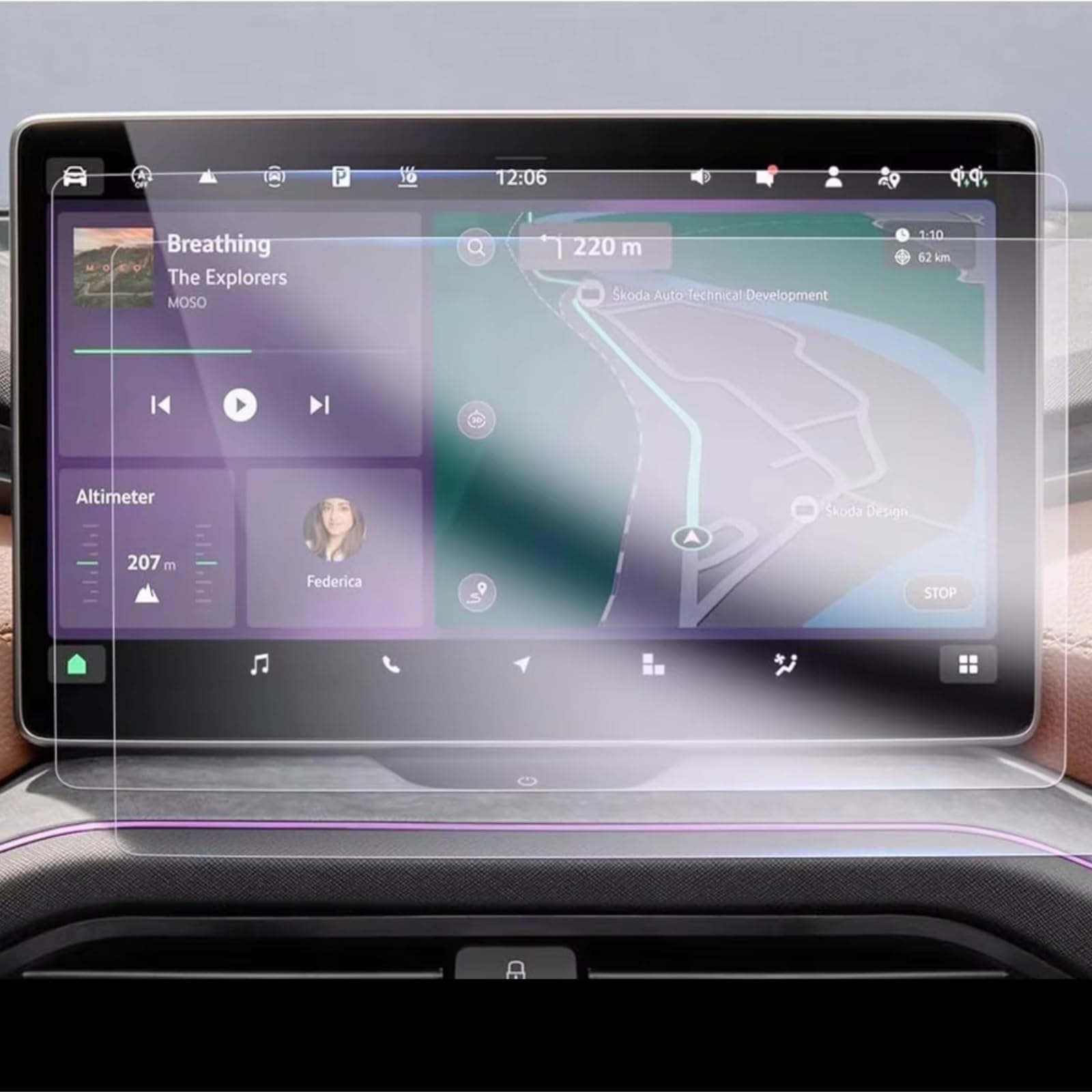 AXTAZS Kompatibel Mit Skoda Für Superb 2024, PET-Displayschutzfolie, Autozubehör, 13 Zoll, Auto-Infotainment, GPS-Navigation, Schutzfolie Displayschutzfolien GPS von AXTAZS