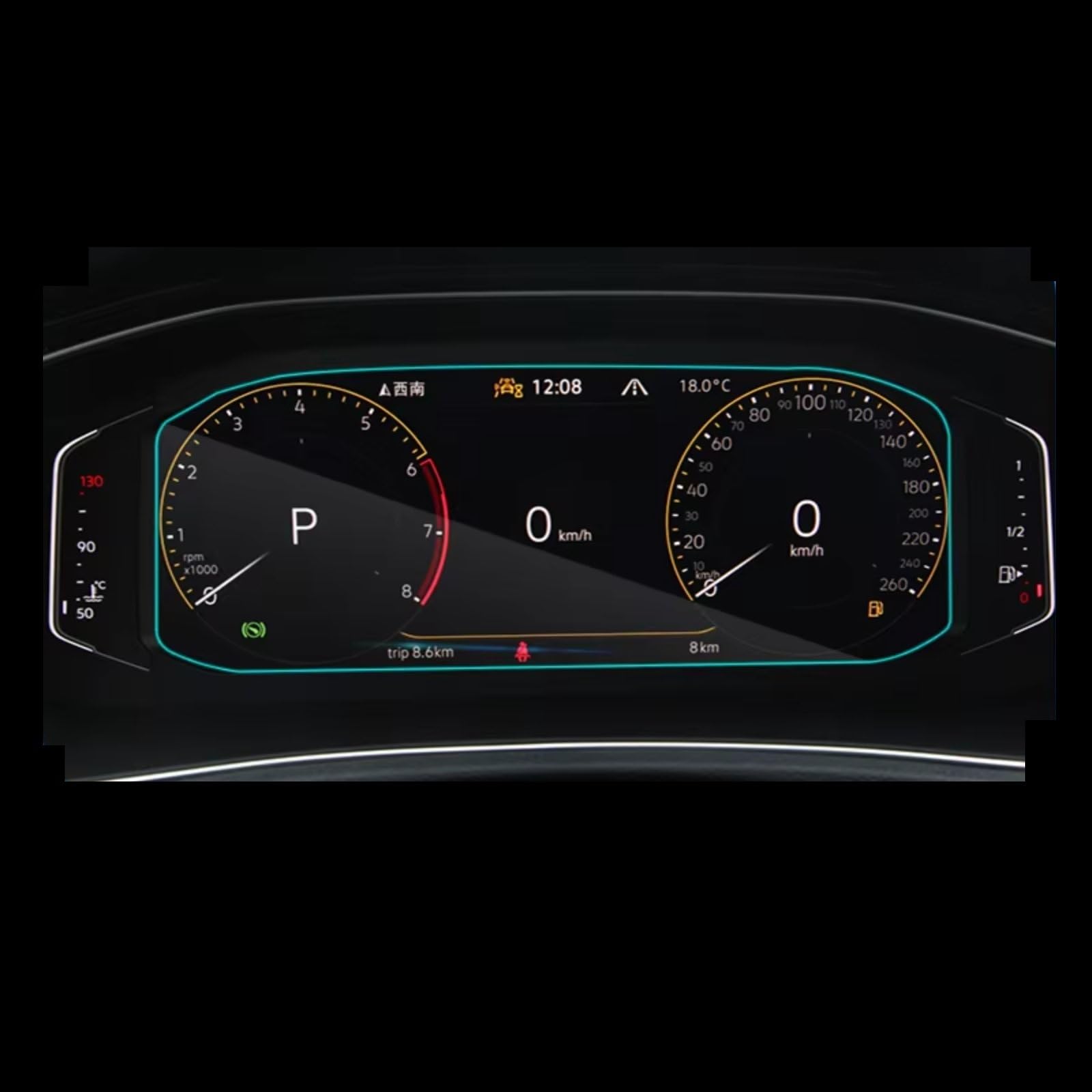 AXTAZS Kompatibel Mit VW Für T-Cross 2021 2022, Auto-Infotainment, GPS-Navigation Und Instrumentenbildschirm, Schutzfolie Aus Gehärtetem Glas Displayschutzfolien GPS(Dashboard) von AXTAZS