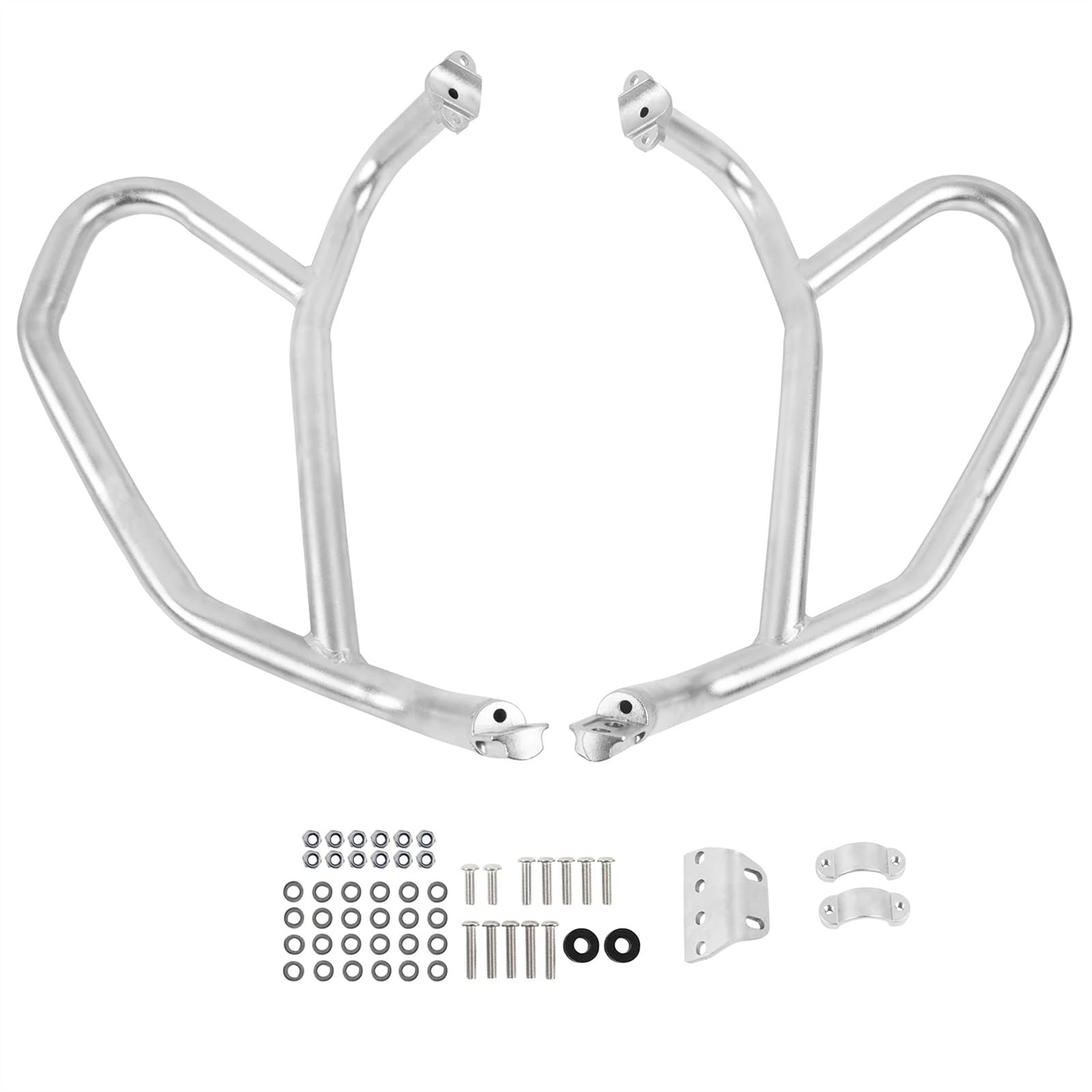 AXTAZS Motorschutz Crash Bar Kompatibel Mit NC750 2021 2022 Front-Sturzbügel Motorschutz Rahmenschieber Fallschutz Stoßstange Gastankschutz Motorradzubehör(Silver) von AXTAZS