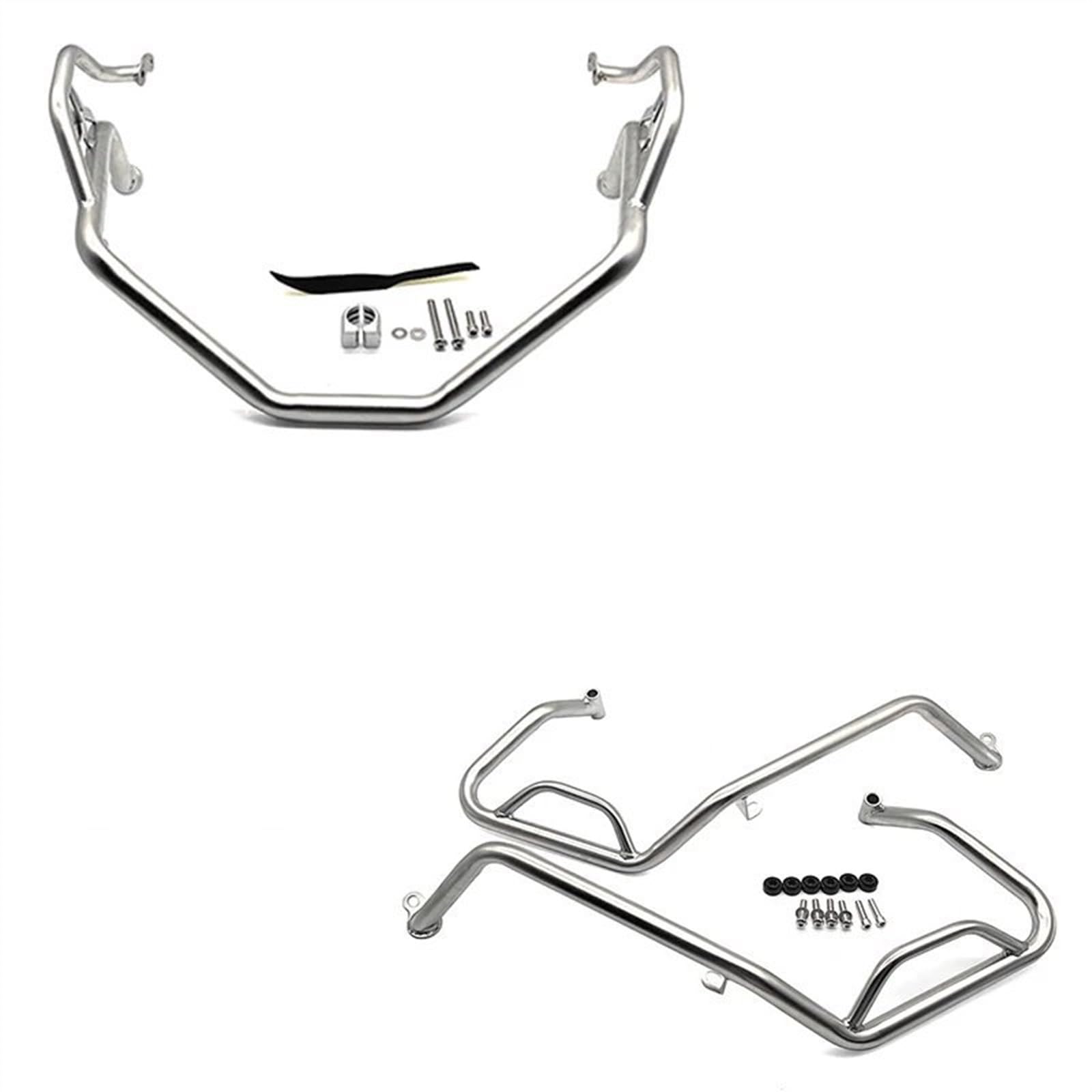 AXTAZS Motorschutz Crash Bar Kompatibel Mit X-ADV750 2021 2022 2023 2024 Motorrad-Motorschutz, Sturzbügel, Tankschutz, Stoßstangenrahmenschutz Aus Edelstahl(Silver,1 Set) von AXTAZS