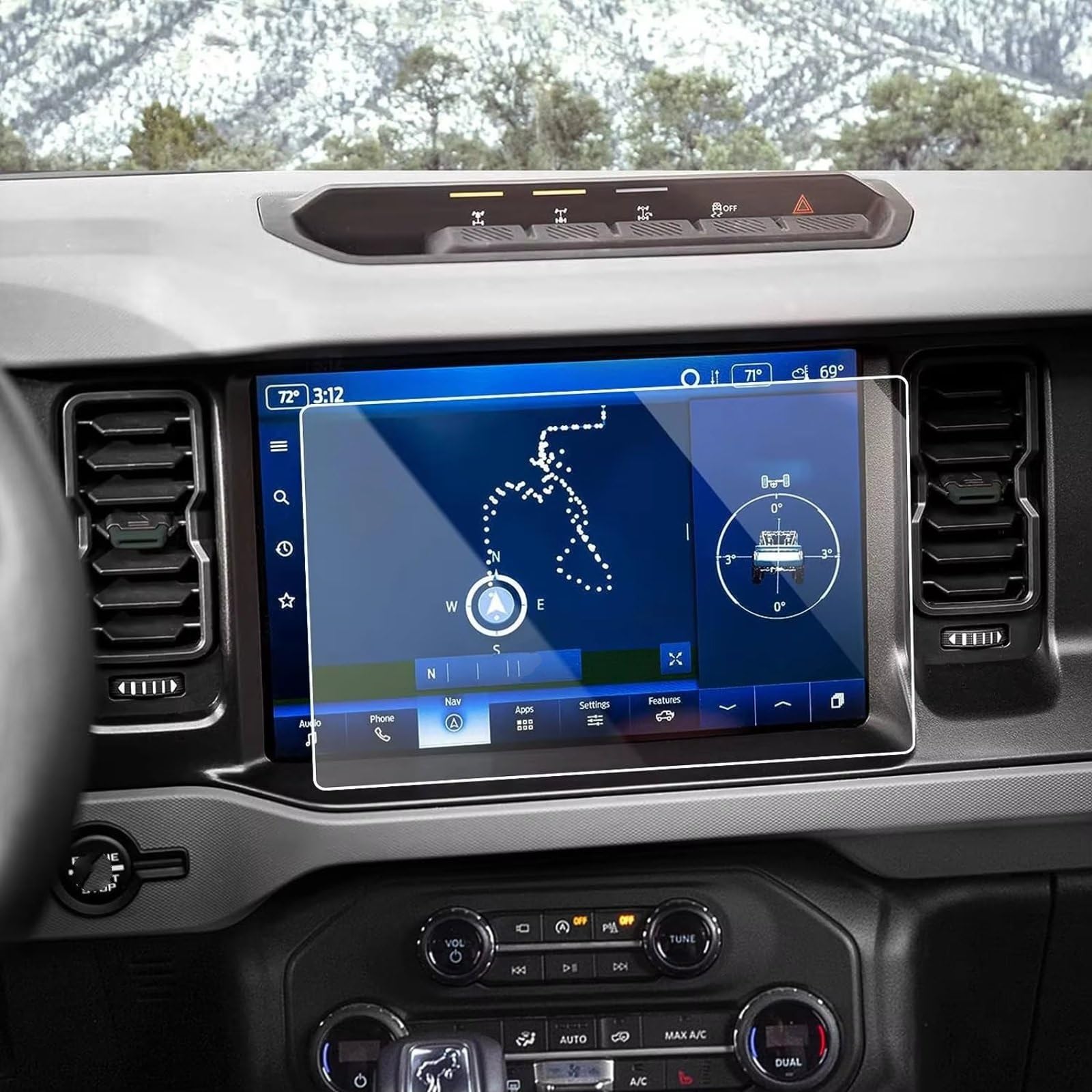 Kompatibel Mit Ford Für Bronco 2021 2022 2023 Auto 12 Zoll GPS-Navigation Gehärtetes Glas Anti-Kratz-Displayschutzfolie Displayschutzfolien GPS von AXTAZS