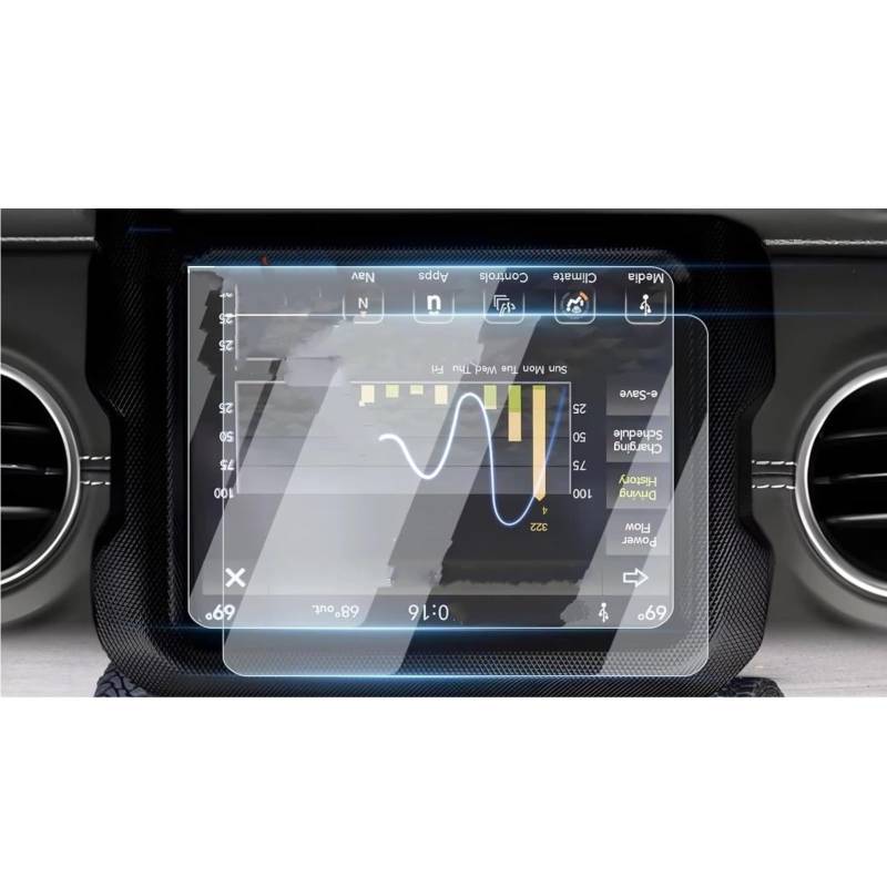 Kompatibel Mit Jeep Für Gladiator 2020 2021 2022 Auto 8,4 Zoll Navigation Gehärtetes Glas Stoßfeste Kratzfeste Displayschutzfolie Displayschutzfolien GPS von AXTAZS