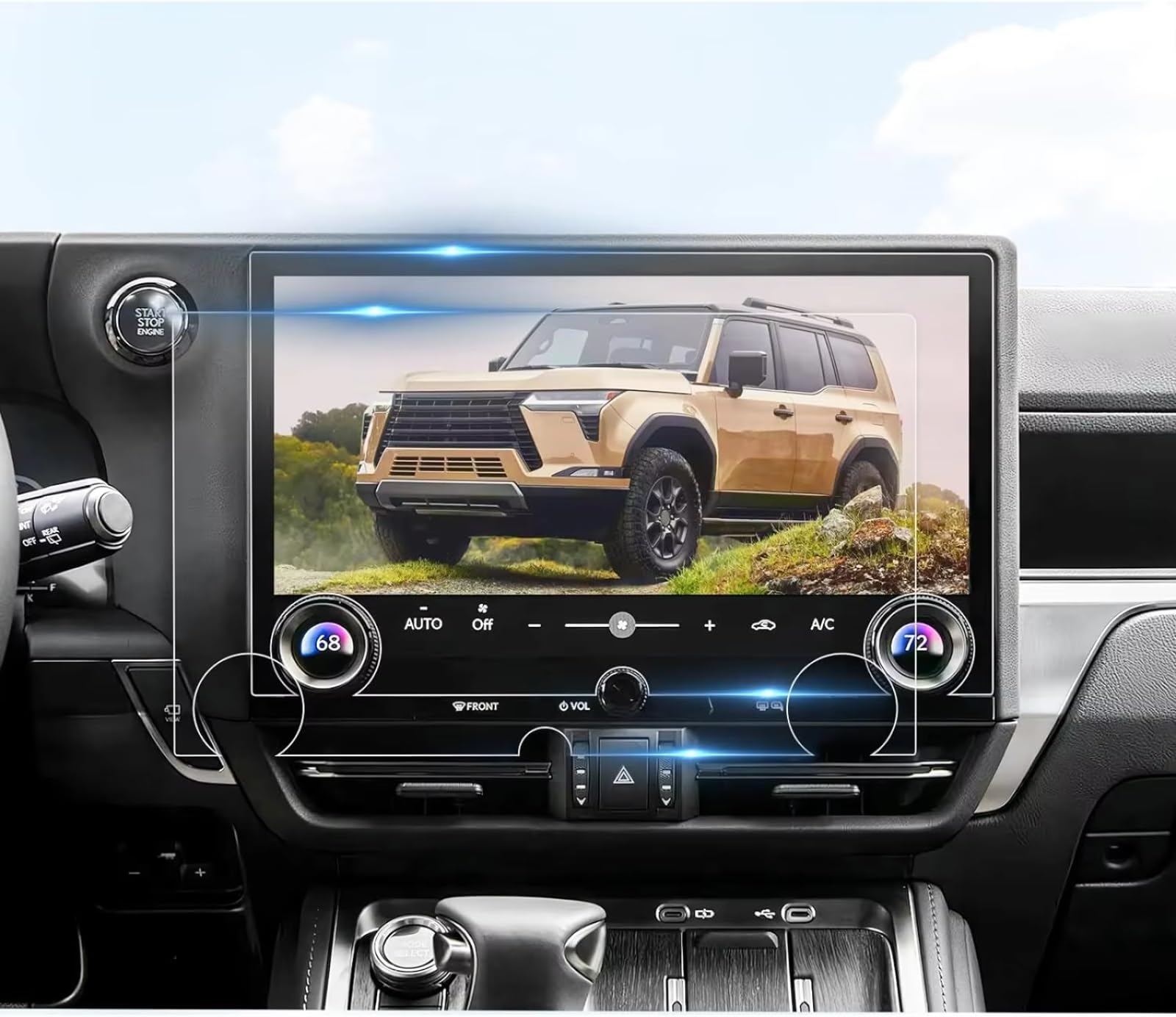 Kompatibel Mit Lexus Für GX 550 2024 Auto 14 Zoll GPS-Navigation Schutzfolie LCD-Bildschirm Anti-Kratz-Schutzfolie Aus Gehärtetem Glas Displayschutzfolien GPS von AXTAZS