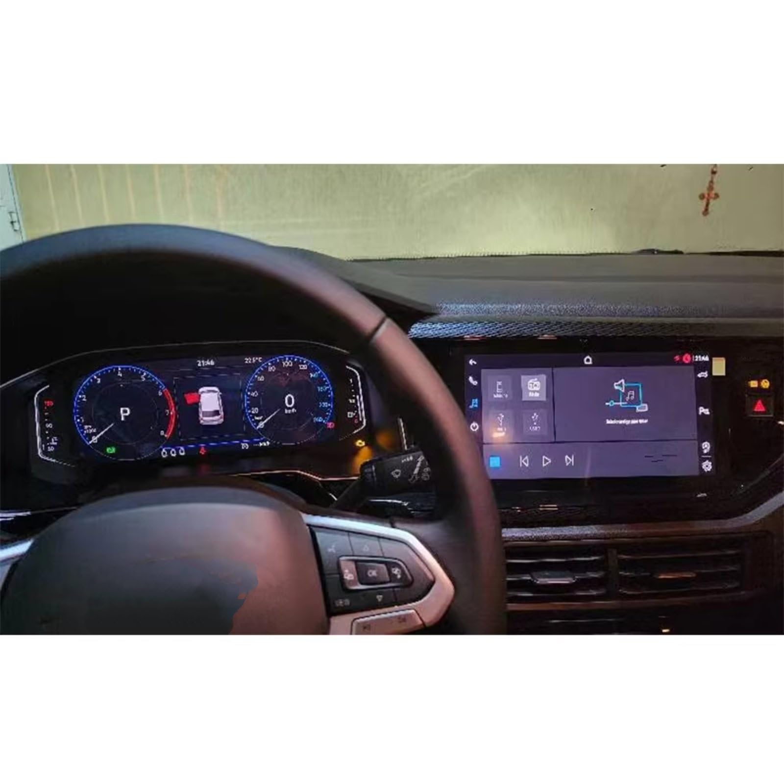 Kompatibel Mit VW Für Polo Haglaine 2024, Auto-LCD-Infotainment, GPS-Navigation Und Armaturenbrett, Gehärtetes Glas, Displayschutzfolie Displayschutzfolien GPS(Dashboard and GPS) von AXTAZS