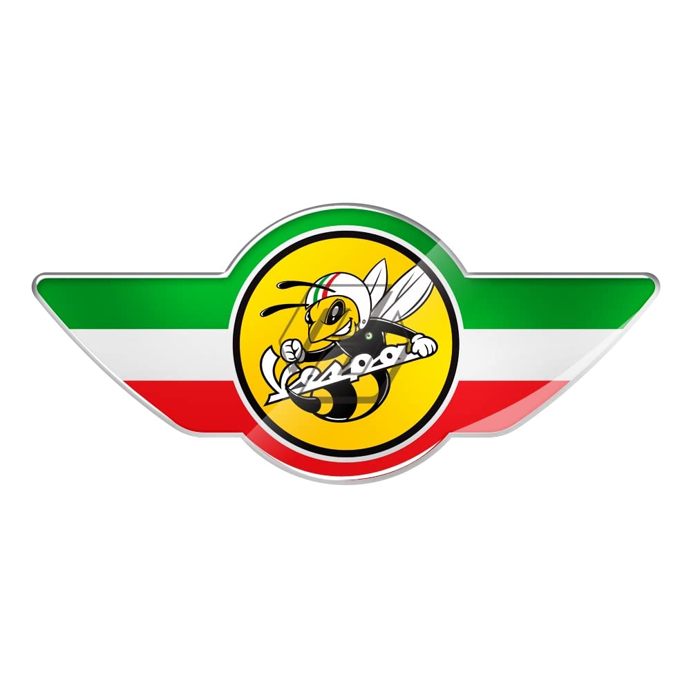 AYBAL for Piaggio Vespa Aufkleber 3D Motorrad Aufkleber Italien Flagge Biene Flügel Aufkleber (Color : Natural) von AYBAL