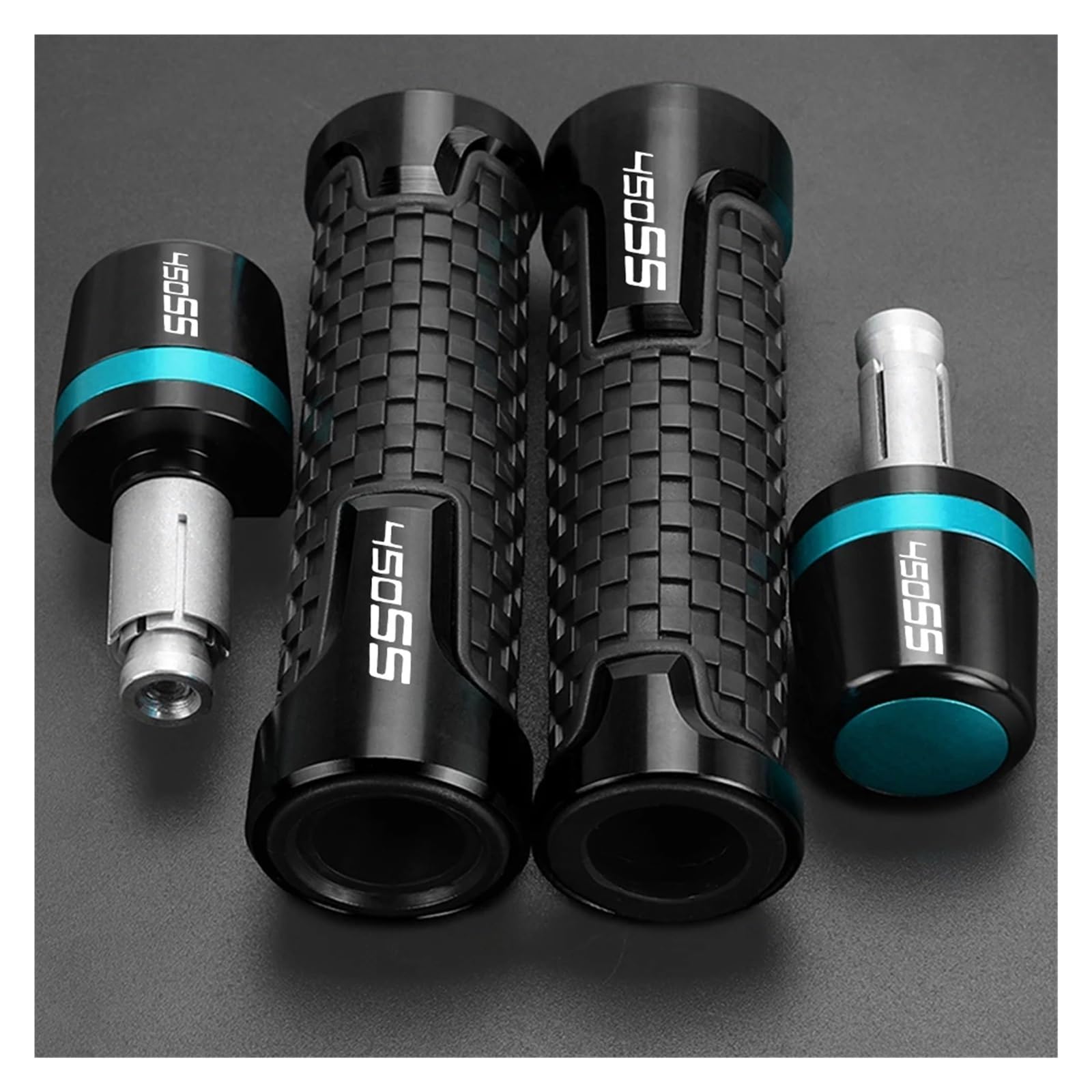 Bike Lenker Griffe FÜR CFMOTO CF Moto 450SR 450 SR/SS 450SS 2022 2023 2024 450NK 7/8" 22MM Lenker Motorrad Handgriff Lenkerendkappe 450SR(A Black lightblue) von AYCATICUNT