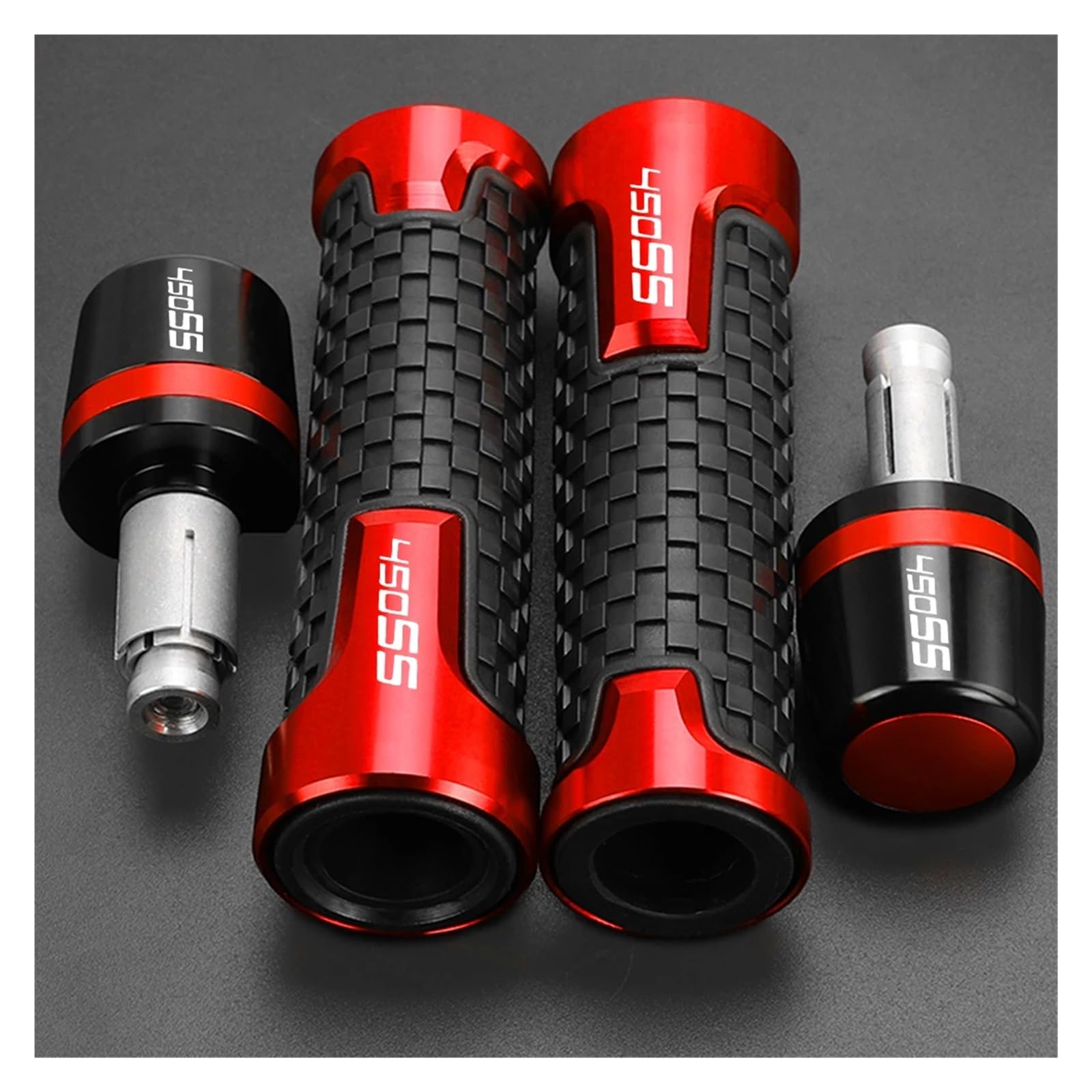 Bike Lenker Griffe FÜR CFMOTO CF Moto 450SR 450 SR/SS 450SS 2022 2023 2024 450NK 7/8" 22MM Lenker Motorrad Handgriff Lenkerendkappe 450SR(A red red Set) von AYCATICUNT