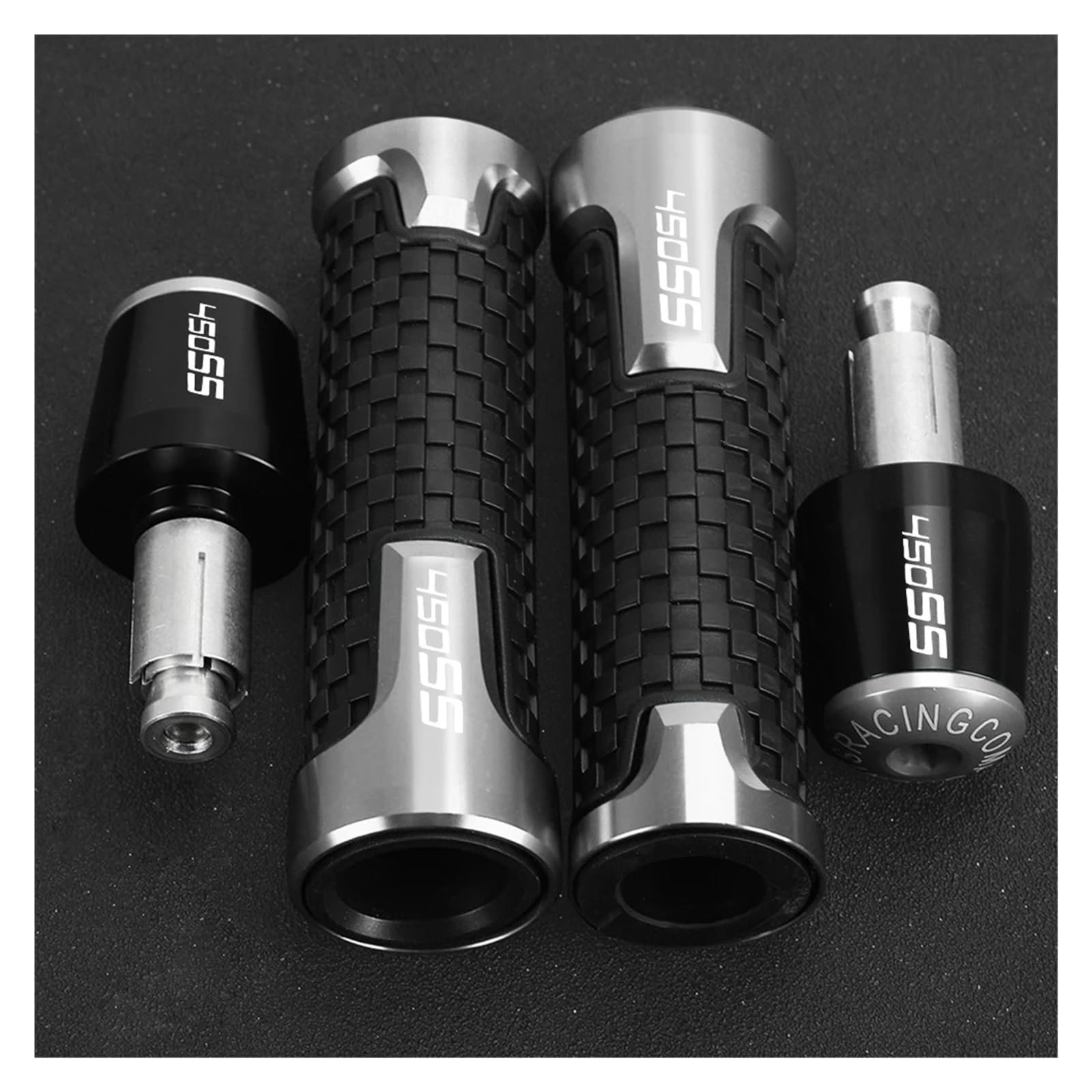 Bike Lenker Griffe FÜR CFMOTO CF Moto 450SR 450 SR/SS 450SS 2022 2023 2024 450NK 7/8" 22MM Lenker Motorrad Handgriff Lenkerendkappe 450SR(B Sliver Sliver Set) von AYCATICUNT