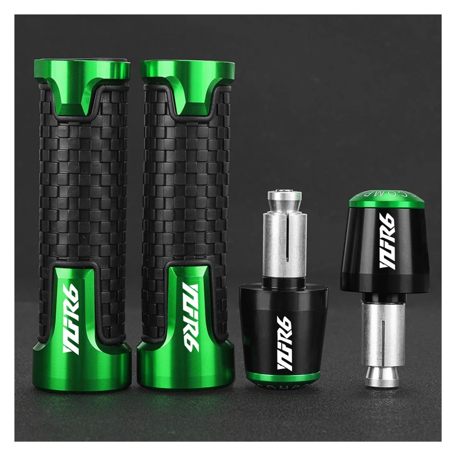 Bike Lenker Griffe FÜR YZFR6 YZF-R6 YZF R6 2005-2021 YZF-R6 Race 2022 2023 CNC 7/8" 22MM Motorrad-Lenkergriffe Lenkerkappen Endstopfen(A Black Green Set) von AYCATICUNT