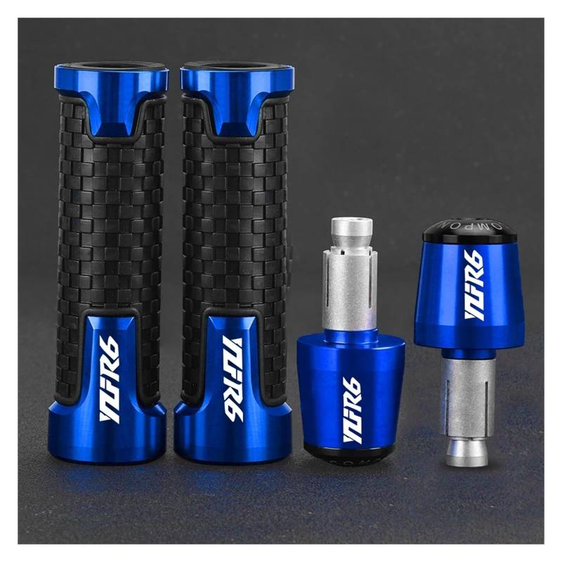 Bike Lenker Griffe FÜR YZFR6 YZF-R6 YZF R6 2005-2021 YZF-R6 Race 2022 2023 CNC 7/8" 22MM Motorrad-Lenkergriffe Lenkerkappen Endstopfen(A Blue Blue Set) von AYCATICUNT