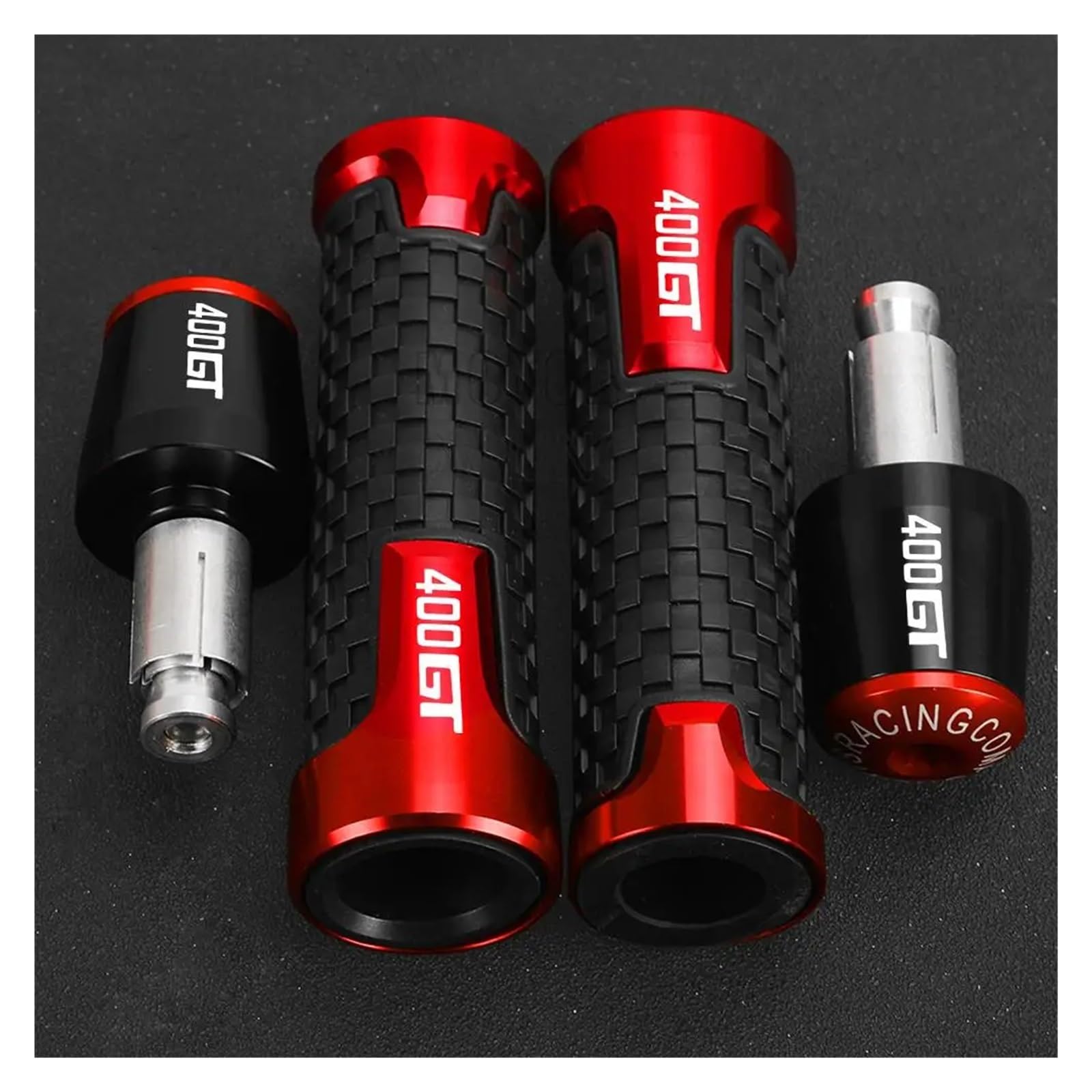 Bike Lenker Griffe Für CFMOTO CF Moto 400GT 650GT 400 650 GT 2018-2022 2023 2024 Motorrad-Lenkergriff-Enden Gewichte Anti-Vibrations-Schalldämpfer-Stecker(B red red Set) von AYCATICUNT