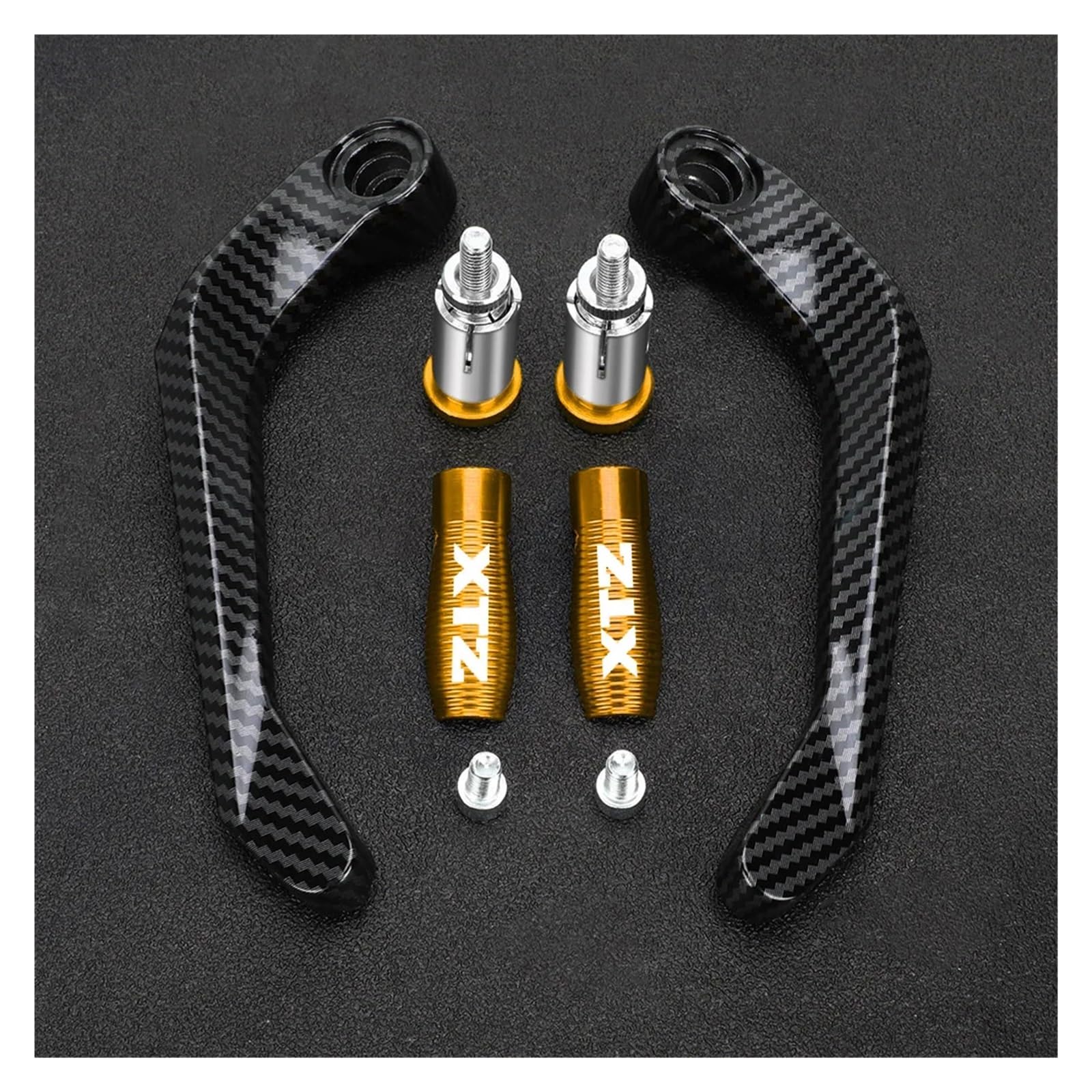 Motorrad-Handschützer FÜR Ya@&maha XTZ1200 XTZ125 XTZ250 XTZ660 XTZ750 XTZ150 Handschutz-Set Für Motorradlenker, Brems- Und Kupplungshebel(Gold With logo) von AYCATICUNT