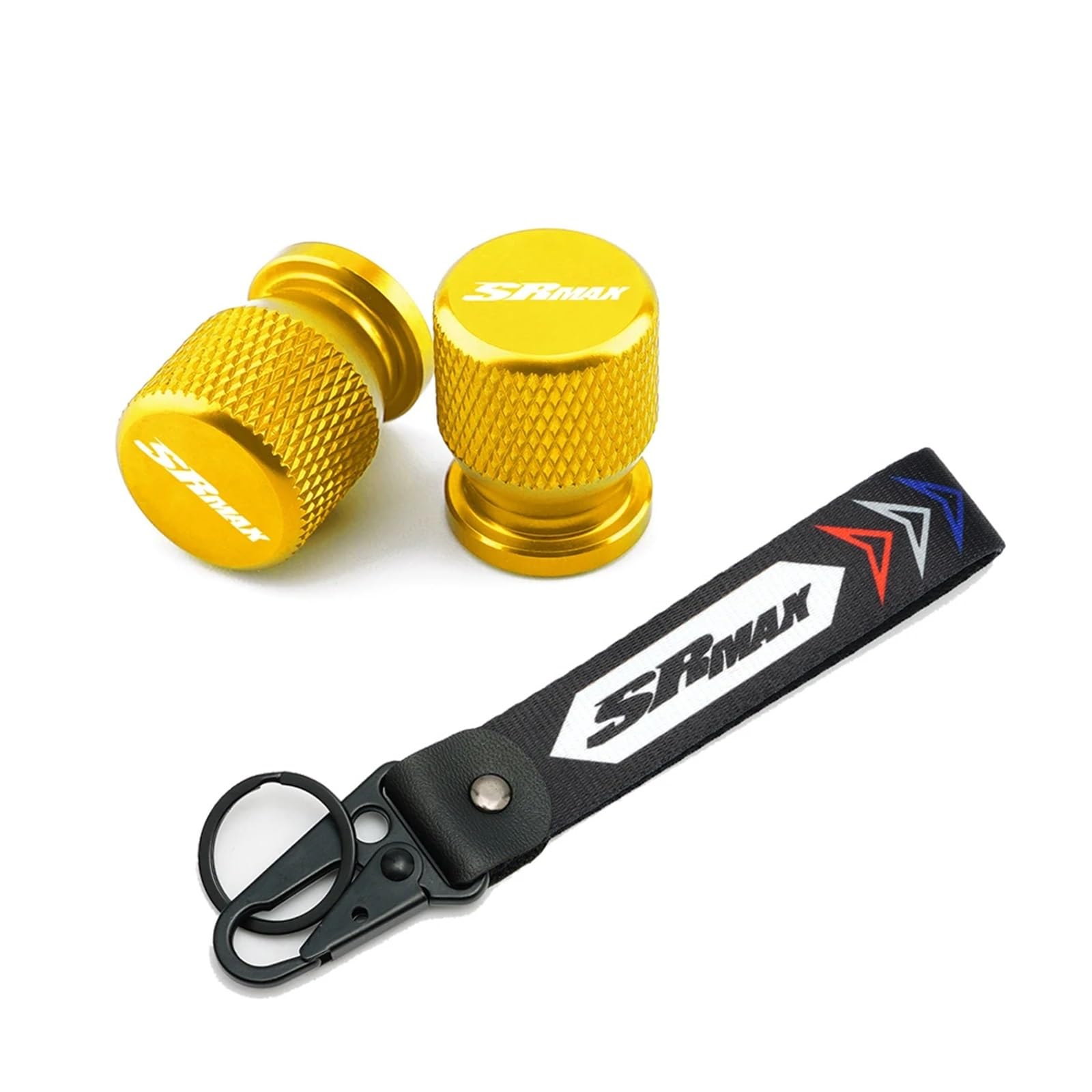 Reifenventilabdeckung Für Aprilia SRMAX SR-MAX 125 250 300 SRMAX125 SRMAX250 SRMAX300 Rad-Reifen-Ventilkappen Abdeckung & Stickerei-Ring Schlüsselanhänger(Yellow) von AYCATICUNT