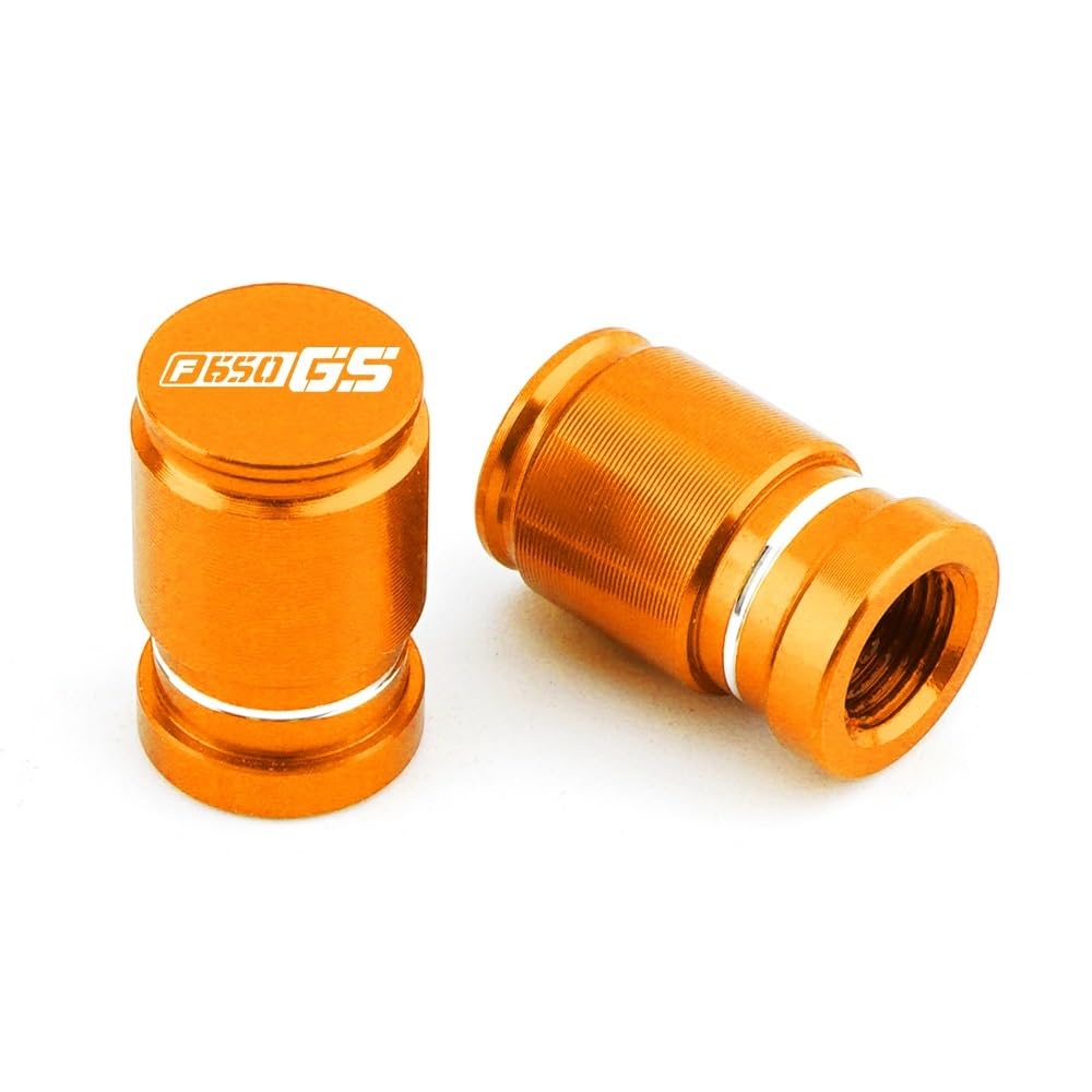 Reifenventilabdeckung Für F650GS F650GSA F650 F 650 GS Alle Jahre Motorrad Reifen Ventil Air Port Stem Abdeckung Kappe Stecker CNC Aluminium Zubehör(F650GS Orange) von AYCATICUNT