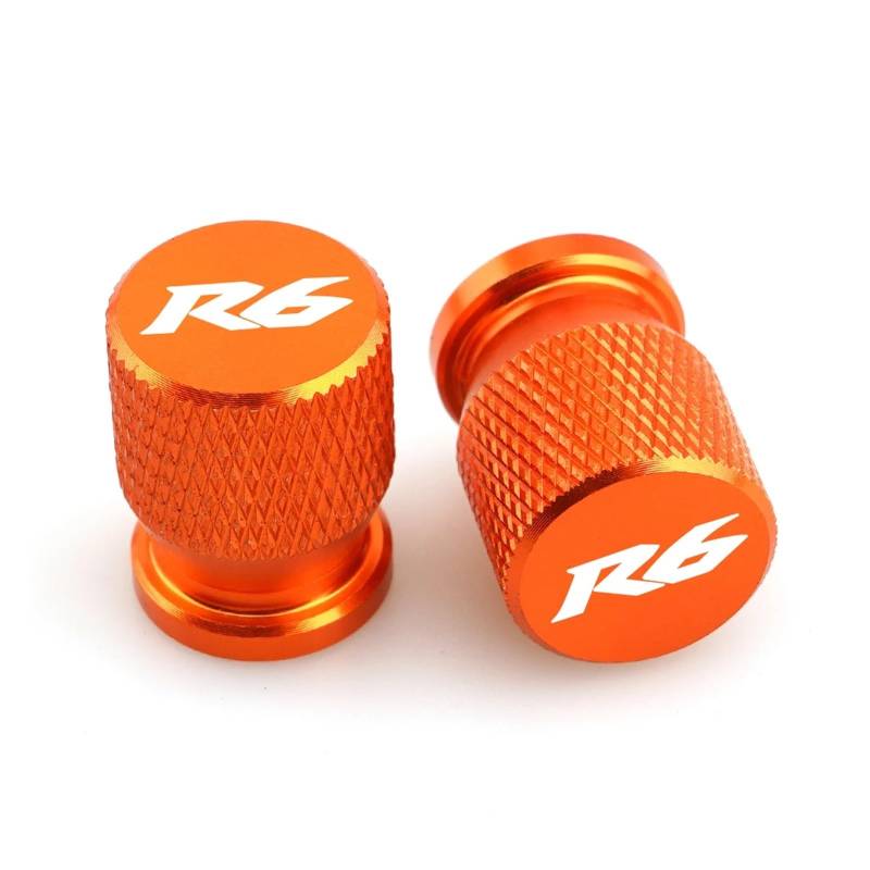 Reifenventilabdeckung Für YZFR6 YZF-R6 YZF R6 1999-2015 Motorrad Reifen Ventil Air Port Stem Abdeckung Kappe Stecker CNC Aluminium Zubehör(Orange) von AYCATICUNT