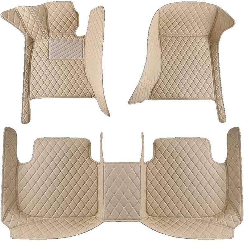 Auto FußMatten Leder FüR Nissan Cube Z11 / Z12 2002-2020, Custom FußMatte Vorne Hinten Bodenmatte VerschleißFeste Automatten Teppiche Advanced Performance Liners ZubehöR, H/Beige von AYEBUD