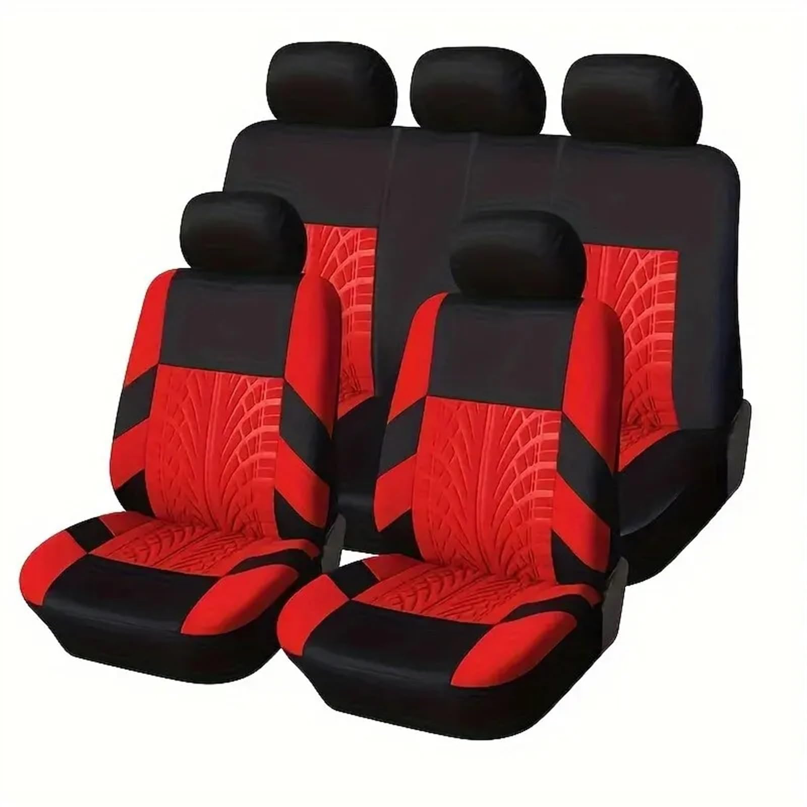 AYKANING AutositzbezüGe,Autositzschoner 9-teiliges Universal-Autositzbezug-Set - Atmungsaktives, stilvolles und langlebiges Polyester-Design for alle Automodelle - Verbessert den Komfort A(Red) von AYKANING