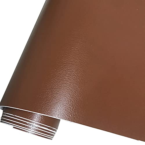 Auto Folie,Auto Folierung Schwarzes Ledermuster PVC-Klebstoff-Vinyl-Film-Aufkleber für Auto-Karosserie-Innen-Dekoration Vinyl-Wrap-Auto-Leder-Film(Brown,10cm x 152cm) von AYKANING