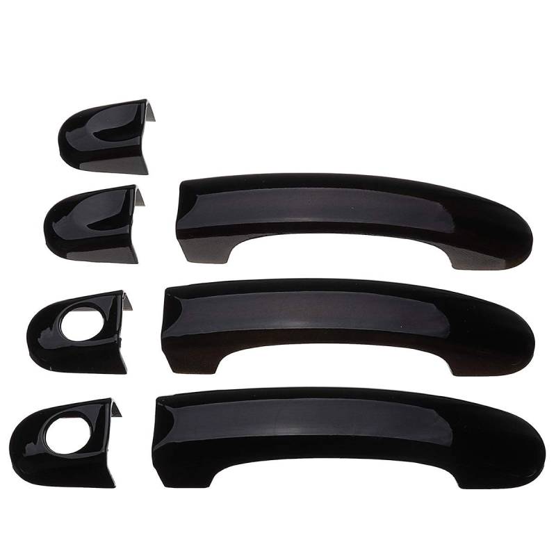 Auto TüRgriff Schale,AußEntüRgriff Abdeckung 4 Verschiedene Style 1 Set Türgriffabdeckungen für den VW-Transporter für T5 2003 2004-2015 für T6 2015-up für Caddy Van 2004-2015(7pcs Gloss Black) von AYKANING