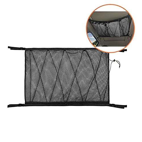 GepäCknetz Autodach,Auto Netz Dachhimmel 65 * 90 cm Tragbare Autodach Decke Cargo Net Pocket Interieur Cargo Mesh Auto Kofferraum Sundries Aufbewahrungstasche Beutel für Van SUV von AYKANING