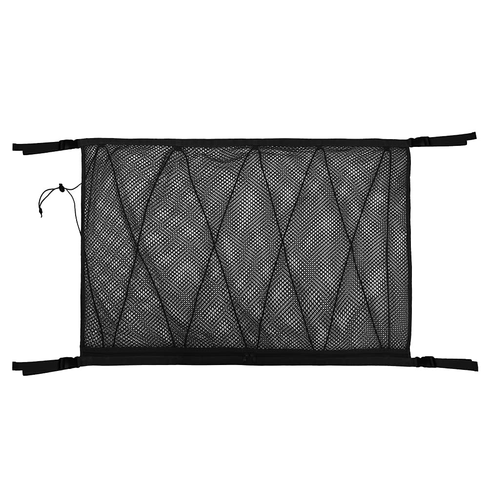 GepäCknetz Autodach,Auto Netz Dachhimmel Auto Organizer Pocket Auto Decken Aufbewahrungsnetz Auto Dach Aufbewahrungstasche Tragbare Lagerung Web Auto Interieur Taschen für Süße Halter(Black) von AYKANING