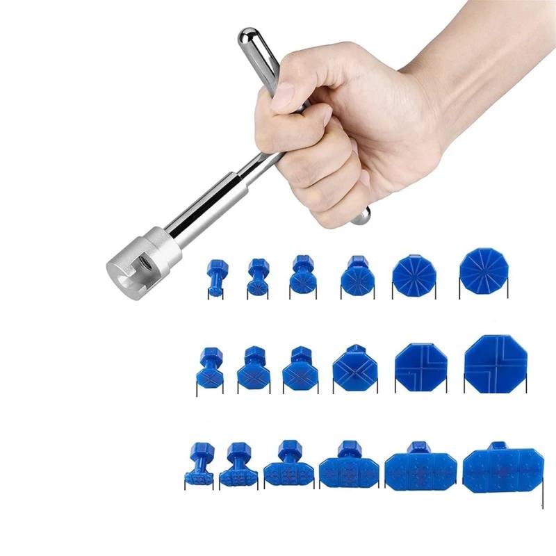 Dellenzieher，Dellen Reparaturset Auto Auto Ausbeulen ohne Reparatur Werkzeuge Puller Spurlose Entfernung Kit Slide Hammer Reverse Hammer Werkzeug Auto Körper Saugnapf/kleber Kits(Kit 1 (19Pcs)) von AYKNINGD