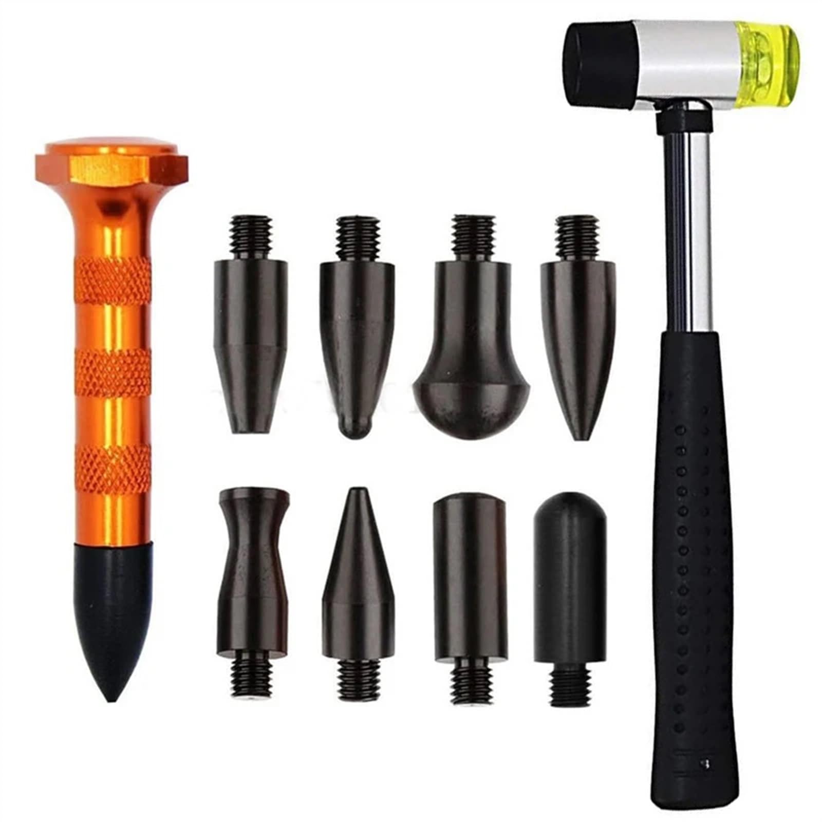 Dellenzieher，Dellen Reparaturset Auto Auto Body Dent Reparatur Werkzeug Kits Paintless Dent Entfernung Tap Down Werkzeuge Dent Gummi Hammer Auto Körper DIY Dent fix Werkzeuge(1 Set) von AYKNINGD