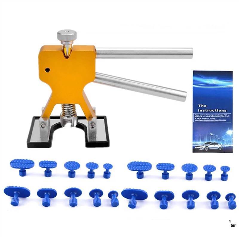 Dellenzieher，Dellen Reparaturset Auto Auto Dellen Reparatur Werkzeug Dent Puller Dent Remover Reparatur Kit Auto Paintless Reparatur Körper Saugnapf Werkzeuge Gold Hammer for Auto Reparatur(With 20Pcs von AYKNINGD