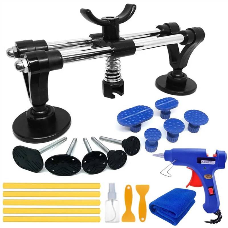 Dellenzieher，Dellen Reparaturset Auto Auto-Dellen-Reparatur-Werkzeuge, Dellen-Reparatur-Set, Kfz-Dellen-Entfernungs-Sets ohne Lackierung for Fahrzeuge, Auto, Auto(Kit 2 21Pcs 1 Plug) von AYKNINGD