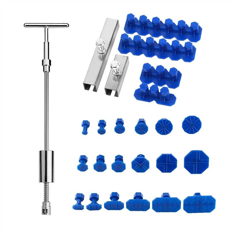 Dellenzieher，Dellen Reparaturset Auto Auto Dent Puller Reparatur Werkzeug Mechanische Blech Rutsche Auto Dent Autos Farbe Körper Werkzeuge Saug Puller Kit Auto Körper Reparatur Teil(Puller Kit Plus) von AYKNINGD