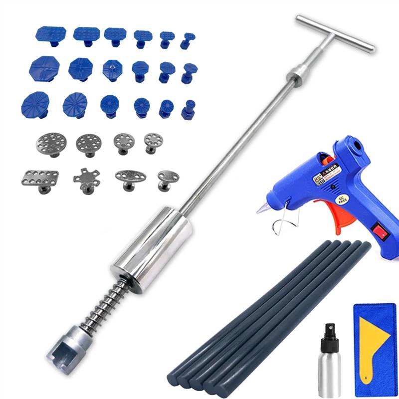 Dellenzieher，Dellen Reparaturset Auto Auto Dent Reparatur Werkzeuge Kit Slide Reverse Hammer Saugnapf Blech Auto Körper Paintless Dent Removal Puller Set Auto Werkzeuge Kit(Set3) von AYKNINGD