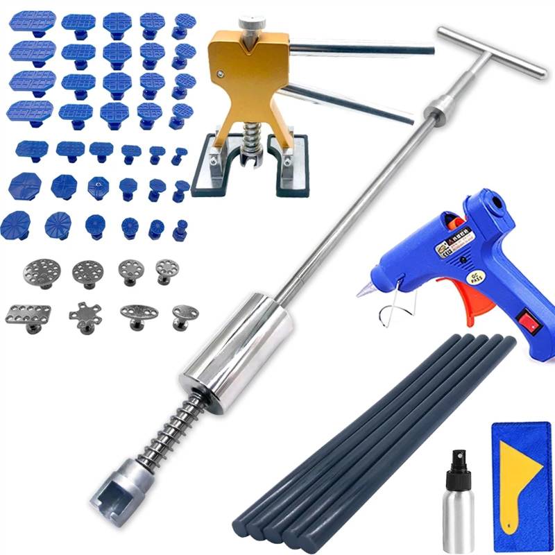 Dellenzieher，Dellen Reparaturset Auto Auto Dent Reparatur Werkzeuge Kit Slide Reverse Hammer Saugnapf Blech Auto Körper Paintless Dent Removal Puller Set Auto Werkzeuge Kit(Set4) von AYKNINGD