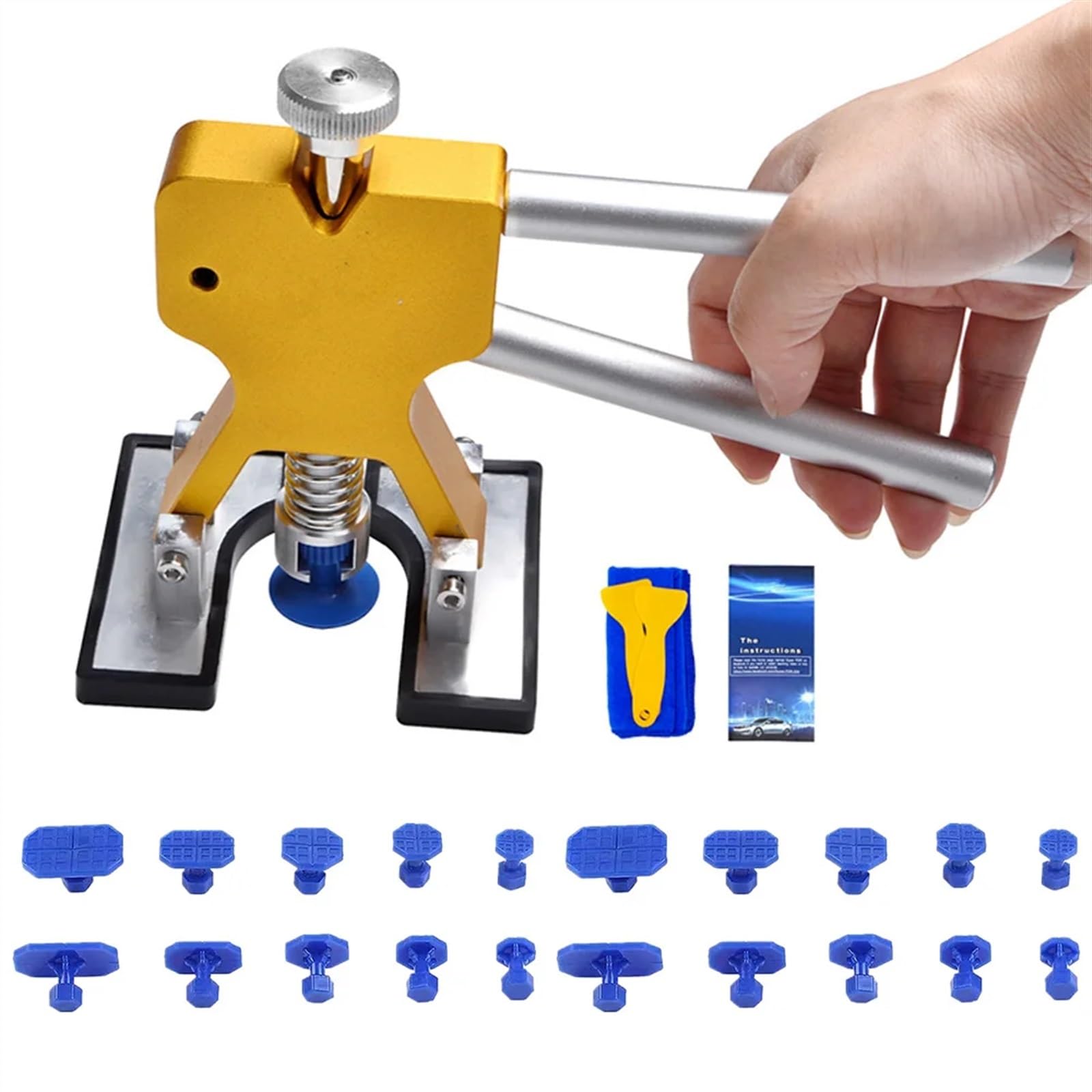 Dellenzieher，Dellen Reparaturset Auto Auto Körper Ausbeulen ohne Reparatur Werkzeug Auto Dent Reparatur Puller Mix Größe Saugnapf Puller Kit for Hand Wartung Renovieren Auto(Kit 4(NO Glue)) von AYKNINGD