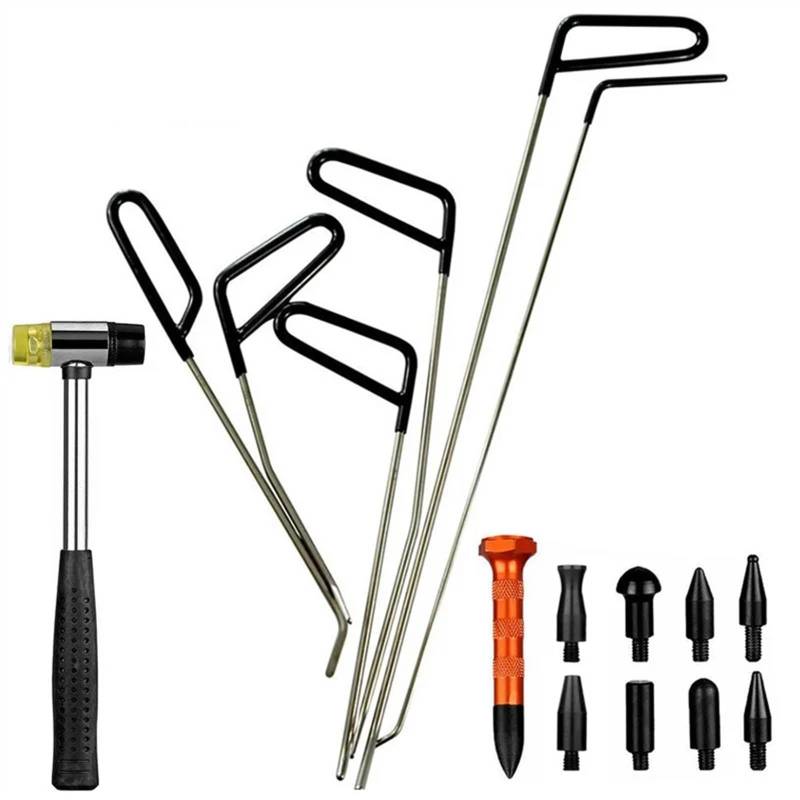 Dellenzieher，Dellen Reparaturset Auto Auto-Stangen-Haken-Werkzeug, Ausbeul-Reparatur, Auto-Dellen-Reparatur-Set, Hagelhammer, Dellen-Entfernungs-Set, Push-Haken for die Kfz-Dellen-Reparatur(Size B) von AYKNINGD