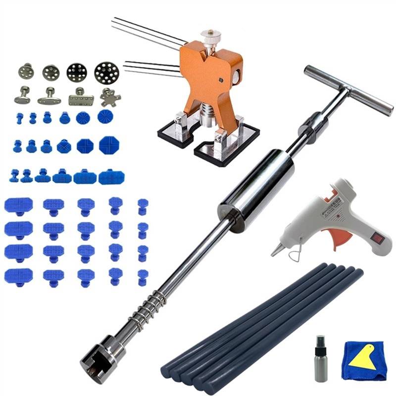 Dellenzieher，Dellen Reparaturset Auto Metallhammer, Karosserie-Dellenentfernungs-Abzieher-Werkzeug, for Herausnehmen von Brötchen, ausbeulfreies Dellen-Reparatur-Set, 18+, Saugnapf, Garagenwerkzeuge(S von AYKNINGD