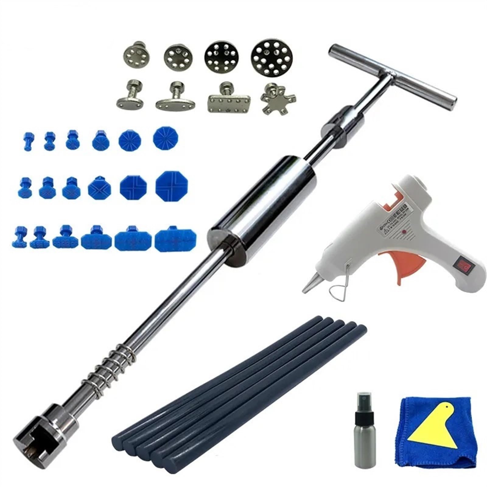 Dellenzieher，Dellen Reparaturset Auto Metallhammer, Karosserie-Dellenentfernungs-Abzieher-Werkzeug, for Herausnehmen von Brötchen, ausbeulfreies Dellen-Reparatur-Set, 18+, Saugnapf, Garagenwerkzeuge(S von AYKNINGD