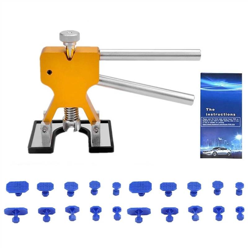 Dellenzieher，Dellen Reparaturset Auto Professionelle Auto Ausbeulen ohne Reparatur Kit Werkzeuge Saugnapf Auto Dent Puller Mit Kleber Puller Tabs Entfernung Werkzeug for Fahrzeug Auto(Kit 4-22Pcs) von AYKNINGD