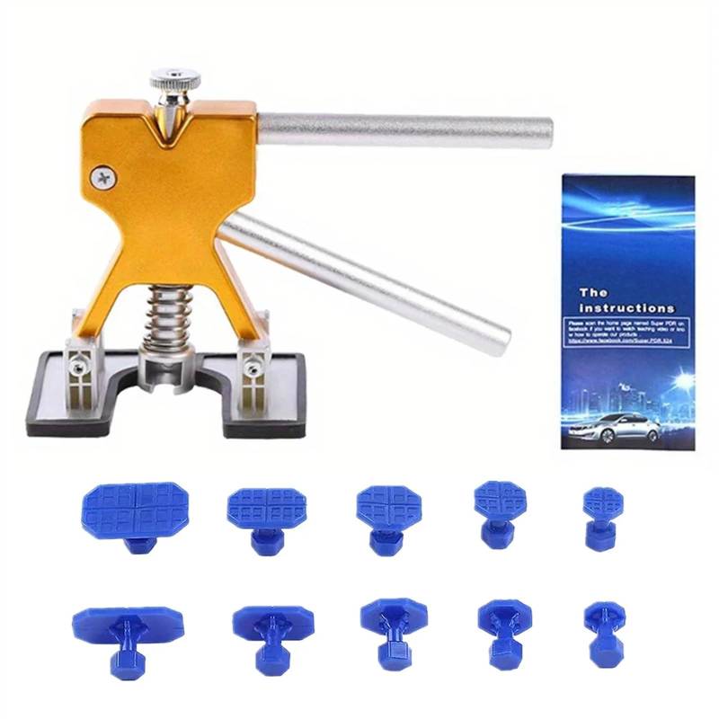 Dellenzieher，Dellen Reparaturset Auto Professionelle Auto Dent Puller Dent Remover Auto Körper Saugnapf Paintless Reparatur Kit Auto Dent Removal Tool Kits Auto Werkstätten(Puller with 10 Tabs) von AYKNINGD