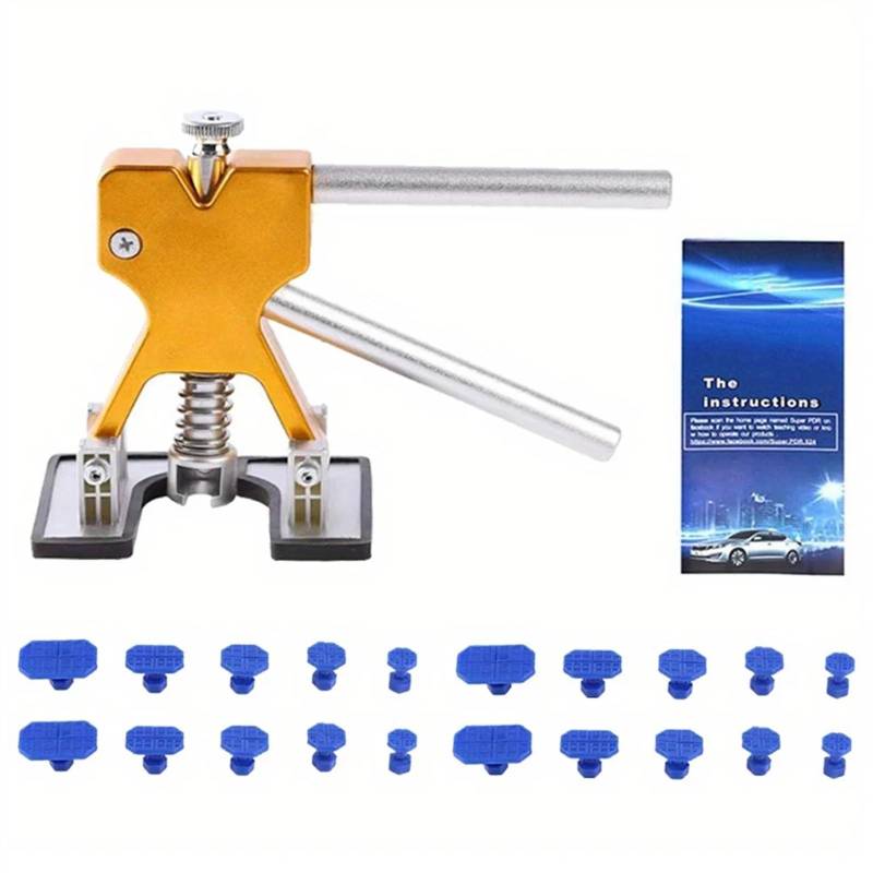 Dellenzieher，Dellen Reparaturset Auto Professionelle Auto Dent Puller Dent Remover Auto Körper Saugnapf Paintless Reparatur Kit Auto Dent Removal Tool Kits Auto Werkstätten(Puller with 20 Tabs) von AYKNINGD