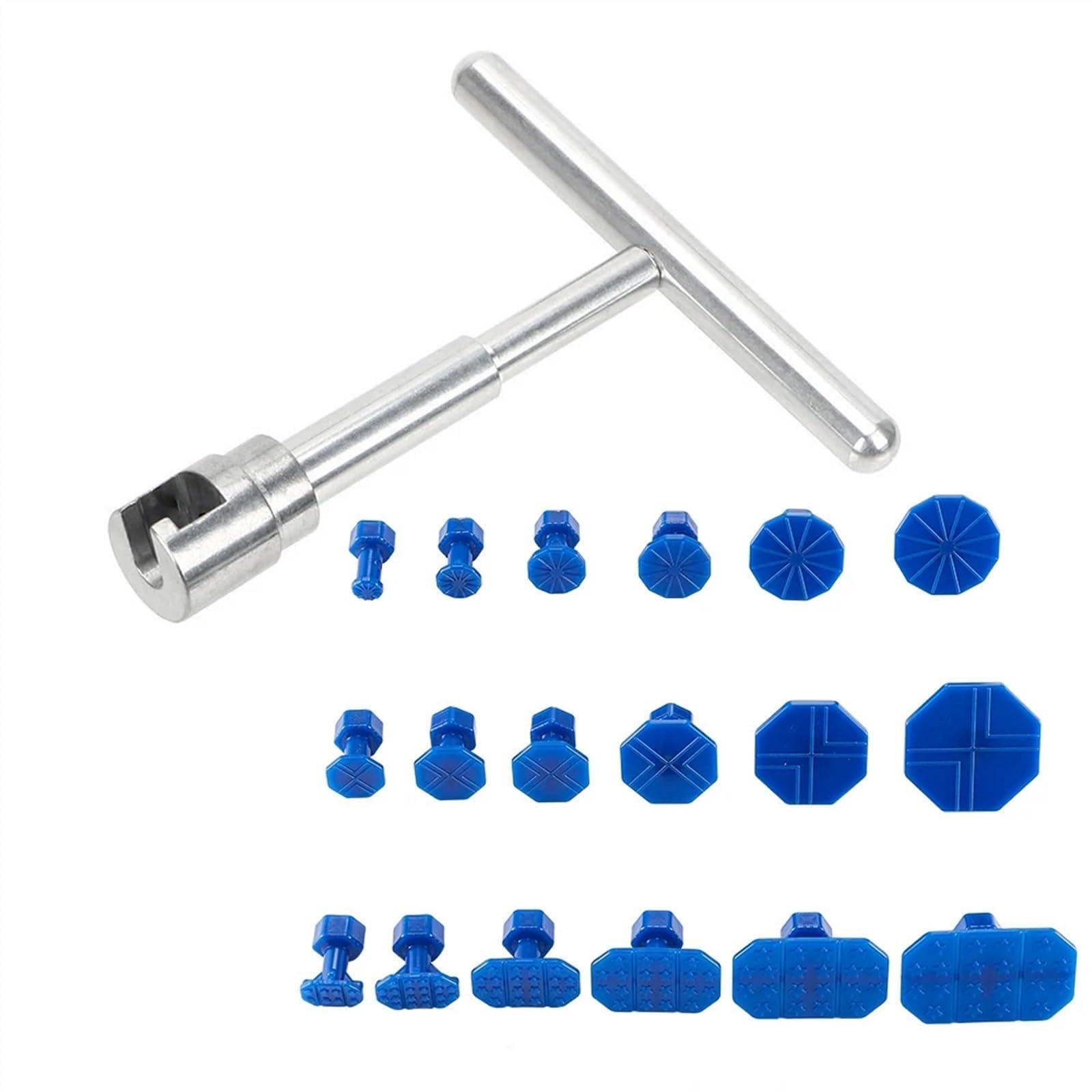 Dellenzieher，Dellen Reparaturset Auto Universal Auto Ausbeulen ohne Reparatur Werkzeuge Auto Körper T Dent Pulle Entfernung Reparatur Kit Entfernung Slide Hammer Reverse Kleber + 18 stücke von AYKNINGD