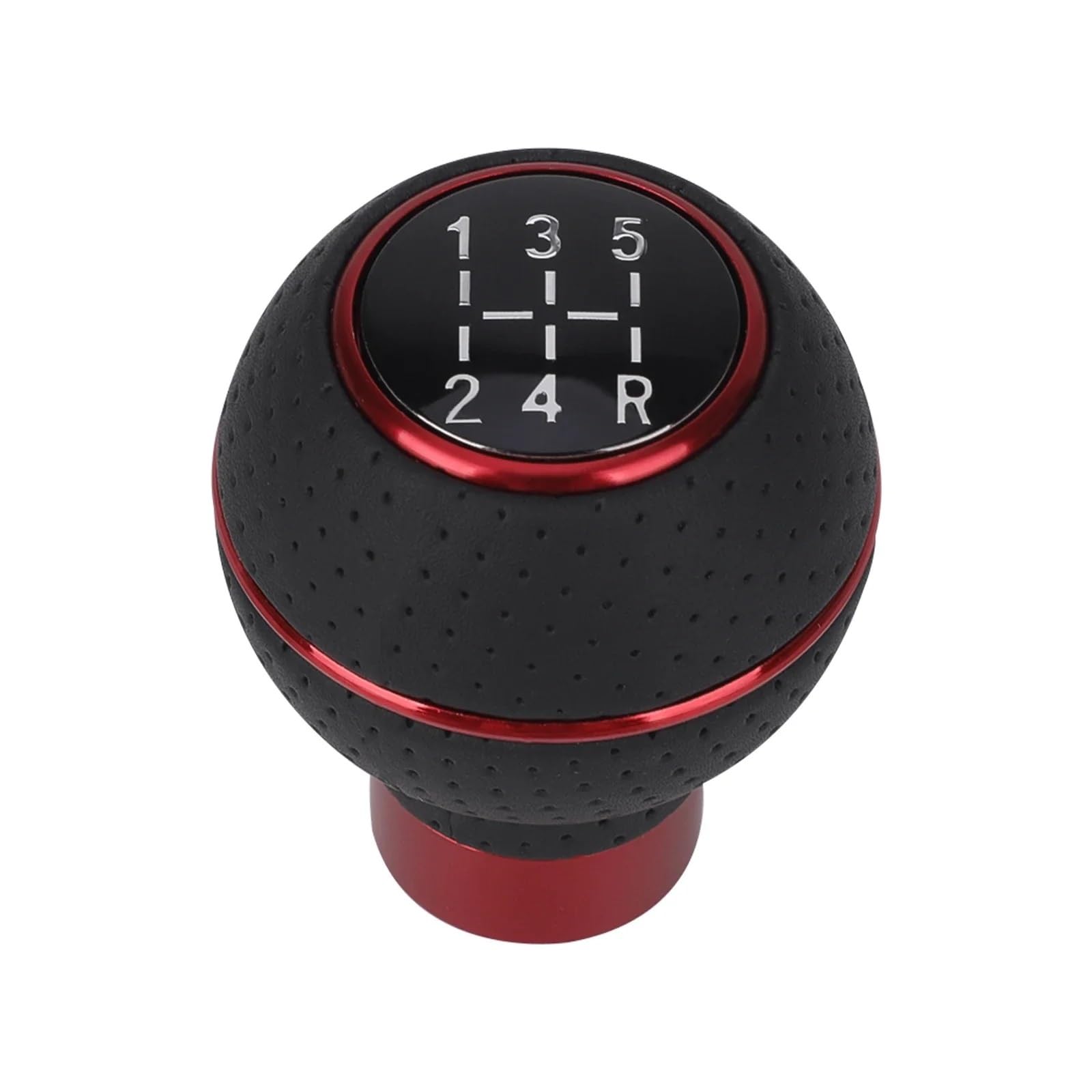 Schaltknauf,Gear Shift Knob 5-Gang-Aluminium-Universal-Auto-Schaltknauf M8 M10 M11 M12 for Schaltgetriebe Automatikgetriebe-Niveauknopf Schalthebel(Red) von AYKNINGD