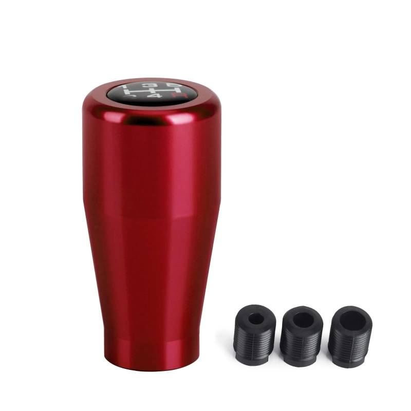 Schaltknauf,Gear Shift Knob 5-Gang-Auto-Universal-Schaltknauf, Aluminium-Racing-Schalthebel for Schaltgetriebe, Schaltknauf(Red) von AYKNINGD