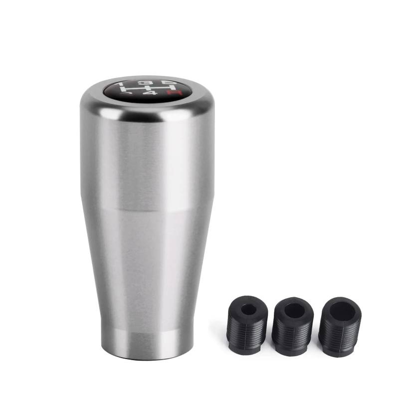 Schaltknauf,Gear Shift Knob 5-Gang-Auto-Universal-Schaltknauf, Aluminium-Racing-Schalthebel for Schaltgetriebe, Schaltknauf(Silver) von AYKNINGD