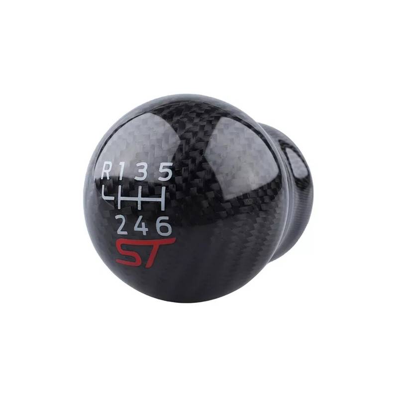 Schaltknauf,Gear Shift Knob Auto Manuelle Übertragung 6 Speed ​​Racing Carbon Fiber Schaltknauf Passend Für Ford Focus Fiesta MK7 MK8 Schaltknauf Auto Zubehör von AYKNINGD