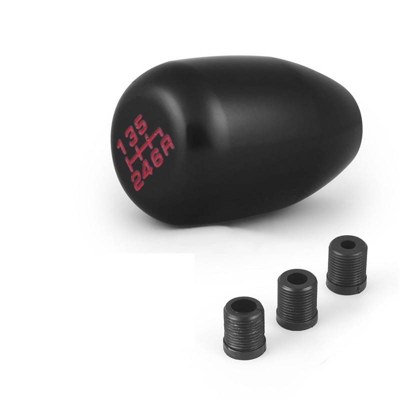 Schaltknauf,Gear Shift Knob Racing Universal 6-Gang-Auto-Schaltknauf manuell automatisch for 8 mm, 10 mm, 12 mm Schalthebel(Black) von AYKNINGD