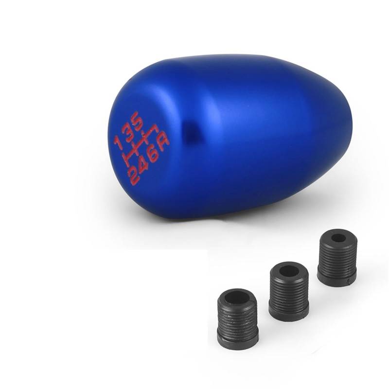 Schaltknauf,Gear Shift Knob Racing Universal 6-Gang-Auto-Schaltknauf manuell automatisch for 8 mm, 10 mm, 12 mm Schalthebel(Blue) von AYKNINGD